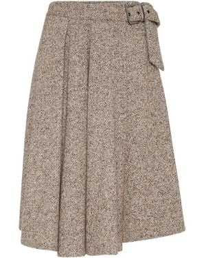 Brunello Cucinelli Jupe en laine - Neutre