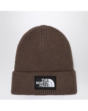 The North Face Beanie With Logo Patch - Brown