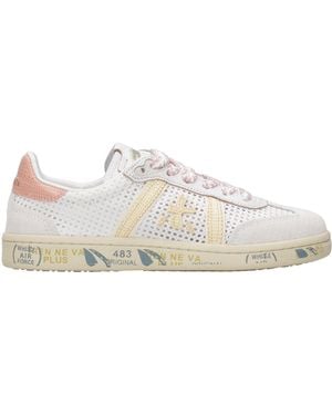 Premiata Sneakers White+Beige+Pink - Weiß
