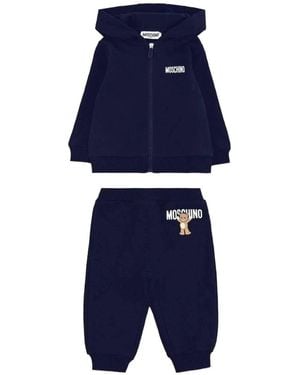 Moschino Jumpsuit With "Bear" Logo - Blue