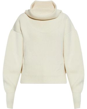 Jacquemus Wool-Cashmere Blend Jumper With Voluminous Sleeves - White