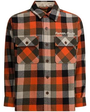 Human Made Overshirt-Jacke aus menschlicher Wolle - Orange