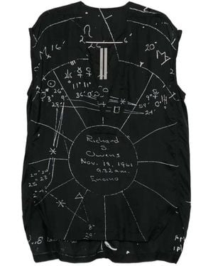 Rick Owens Graphic Print Top - Black