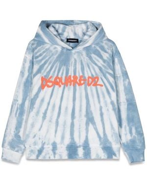DSquared² Slouch Fit Logo Hoodie - Blue