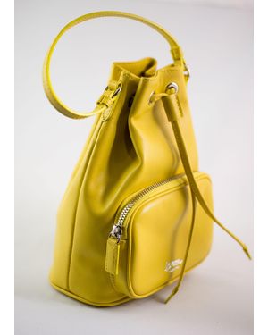 LA ROSE Leather Satchel Bag - Yellow