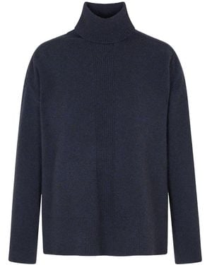 Emporio Armani Wool Turtle Neck Jumper - Blue