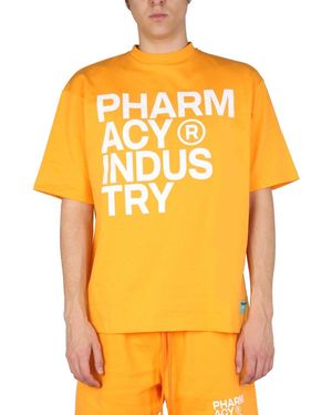 Pharmacy Industry Logo Print T-shirt - Orange