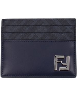 Fendi Document Holder Leather/Night - Blue