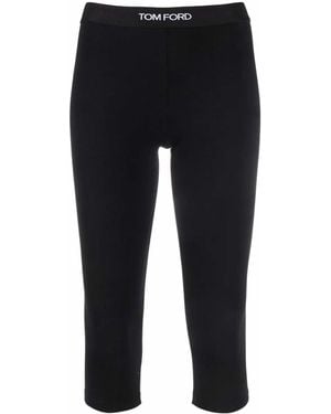 Tom Ford – Kurze Leggings mit Aufdruck - Blau