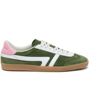 Closed Leather Trainers - Green