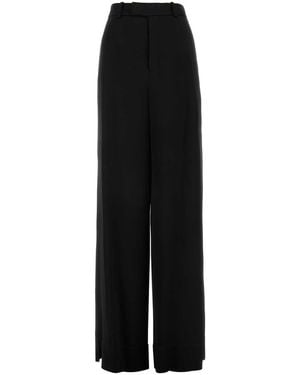 Saint Laurent Satin Wide-Leg Pant - Black