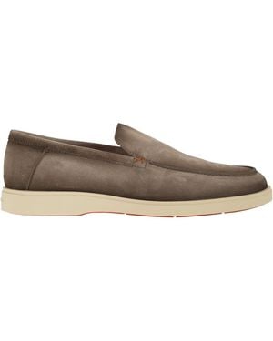 Santoni Suede Moccasin - Brown