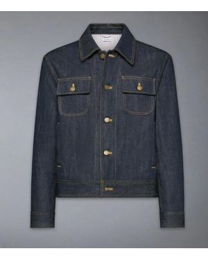 Thom Browne Backstrap Utility-Jacke (22 Zoll) aus japanischem Selvedge-Denim - Blau
