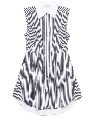 Sportmax Mini Abito A Strisce - Bianco