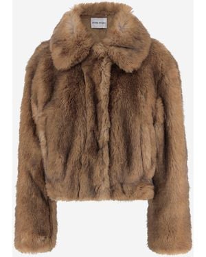 Stand Studio Lena Kunstpelzjacke - Braun