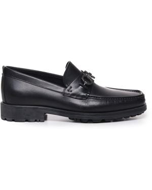 Ferragamo Gancini Black Loafers - Zwart