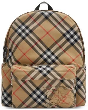 Burberry Check Small Backpack - Gray