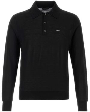 Prada Wool Polo Shirt - Black