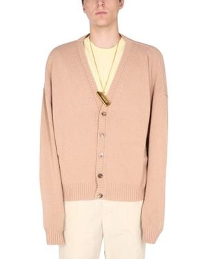 Ambush V-Neck Oversized Cardigan - Natural