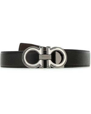 Ferragamo Leather Reversible Belt - Black