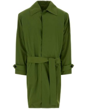 Saint Laurent Nylon Trench Coat - Green