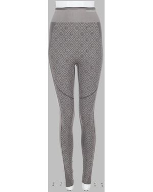 CASABLANCA Monogram Knit High-Waisted Leggings - Grey