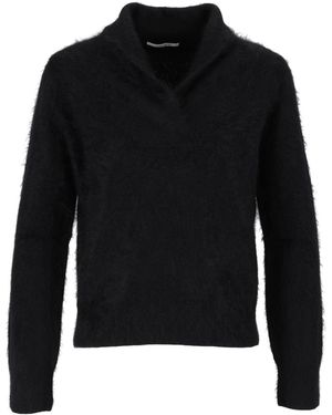 Kangra Cashmere Kangra Kasjmier Geborstelde Kasjmier Sha Wl Kraag Top - Zwart
