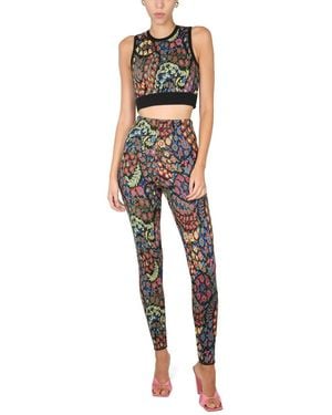 Etro Jacquard Wool Blend Top And Leggings - Black