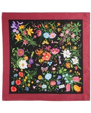 Gucci Printed Silk Foulard - Red