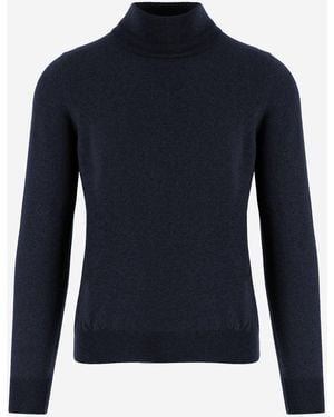 Tagliatore Wool Turtleneck Jumper - Blue