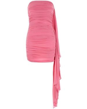 Alexander Wang Asymmetric Ruched Strapless Mini Dress - Pink