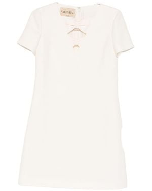 Valentino Wool And Silk Blend Short Dress - White