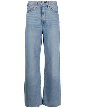 Levi's Levi 's Jeans de cintura de costilla de pierna ancha - Azul