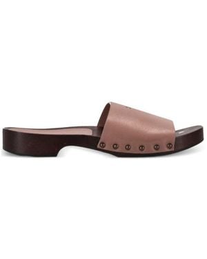 LA ROSE Zoccoli Pelle - Brown