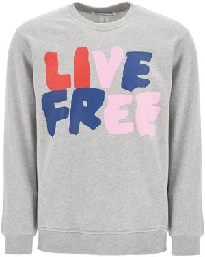 Comme des Garçons Live Live Free Kapuzenschweiß - Grau