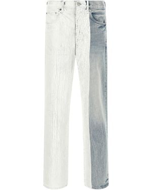 Purple 'Crackle' Jeans - White