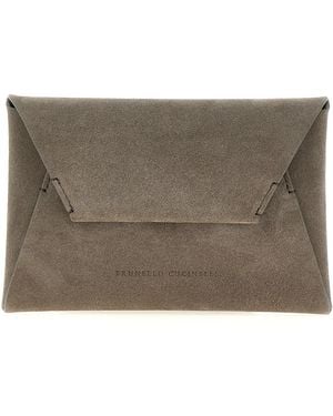 Brunello Cucinelli Wildlederkupplung - Grau