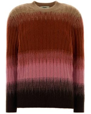 Fendi Pull Wool Mohair De - Brown