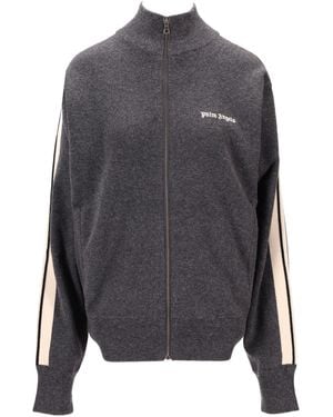 Palm Angels Classic Logo Knit Track Jkt gris oscuro