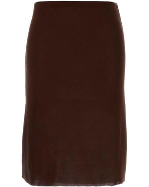 Miu Miu Silk Skirt - Brown