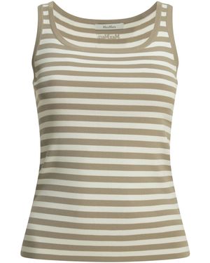 Max Mara Pure Striped Fitted Tank Top - Grey