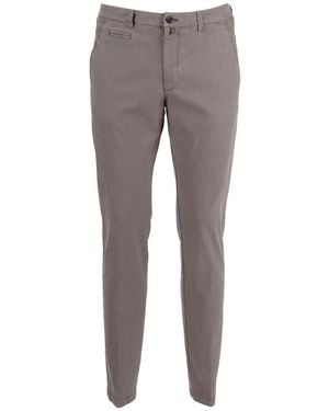 BRIGLIA Slim Fit Tapered Textured Straight-Leg Pants - Gray
