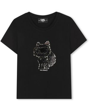 KARL LAGERFELD T Shirt With Logo - Black