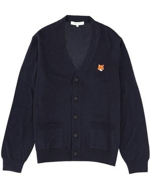 Maison Kitsuné Logo Cardigan - Blue