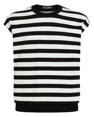 Dolce & Gabbana Witte Mouwloze Crew Nek Trui - Zwart