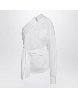 Moschino One-Shoulder Shirt With Sash - White
