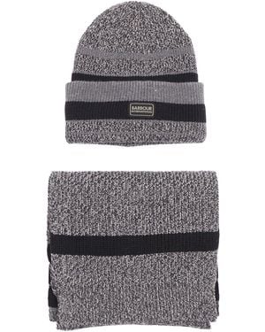 Barbour Boston Mütze und Schal-Geschenkset - Grau