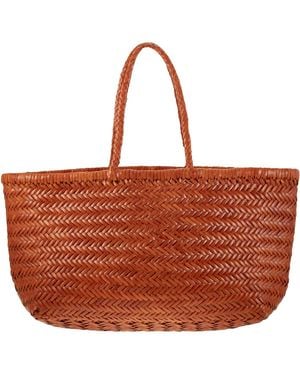Dragon Triple Jump Big Woven Leather Bag - Red