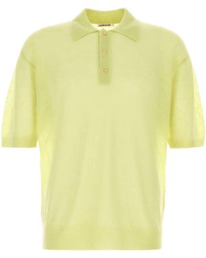 AURALEE Acid Mohair Blend Polo Shirt - Yellow