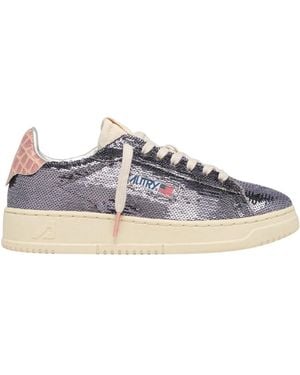 Autry Dallas Low Sparkling Pailletten Steel Sneakers - Weiß